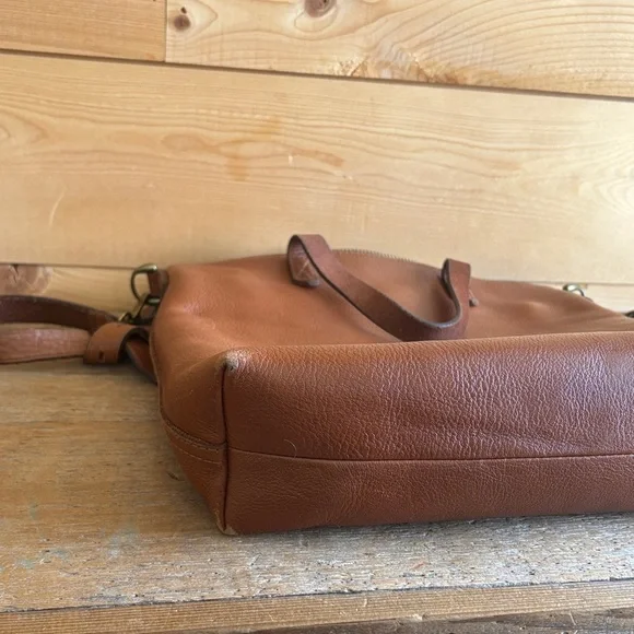 Madewell Cognac Leather Too Zip Crossbody Satchel - Picture 6 of 9